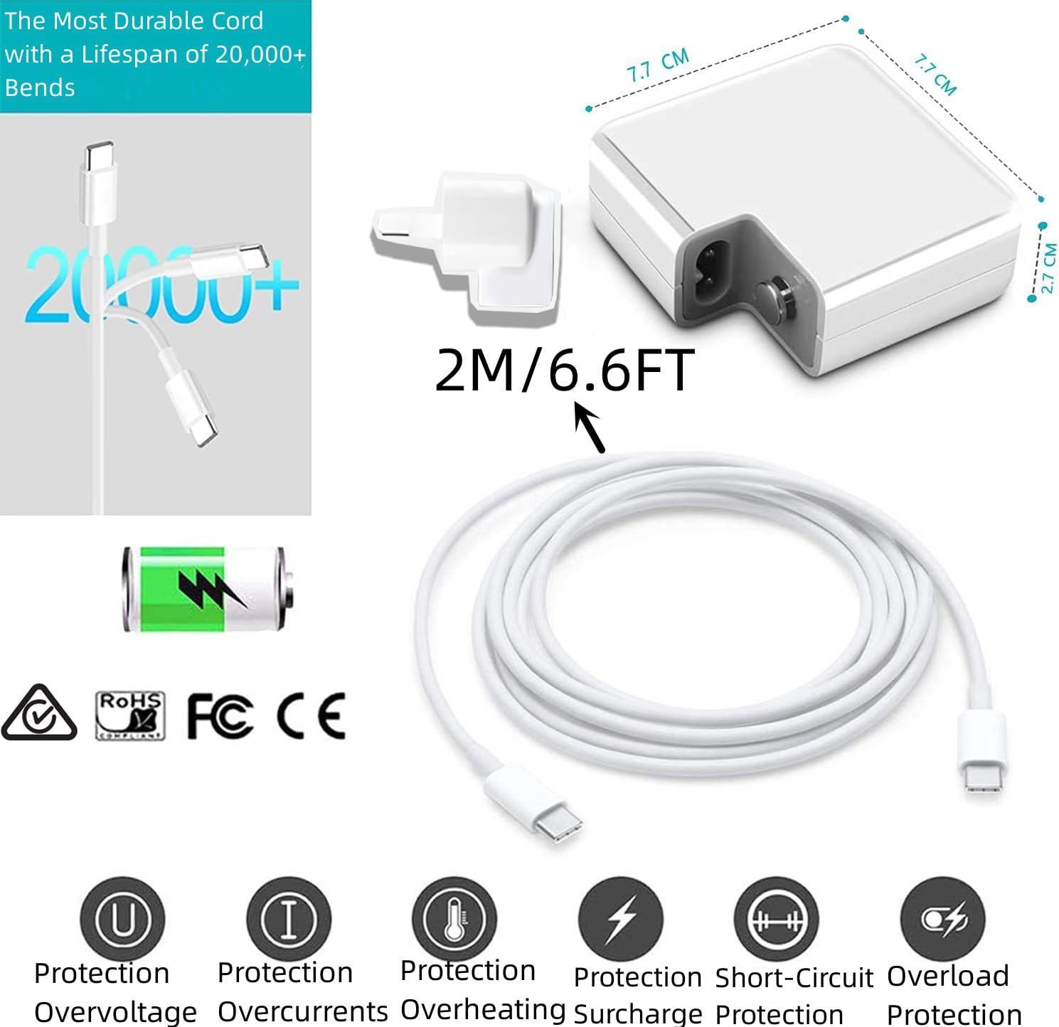 96W USB C Replacement MacBook Pro Charger