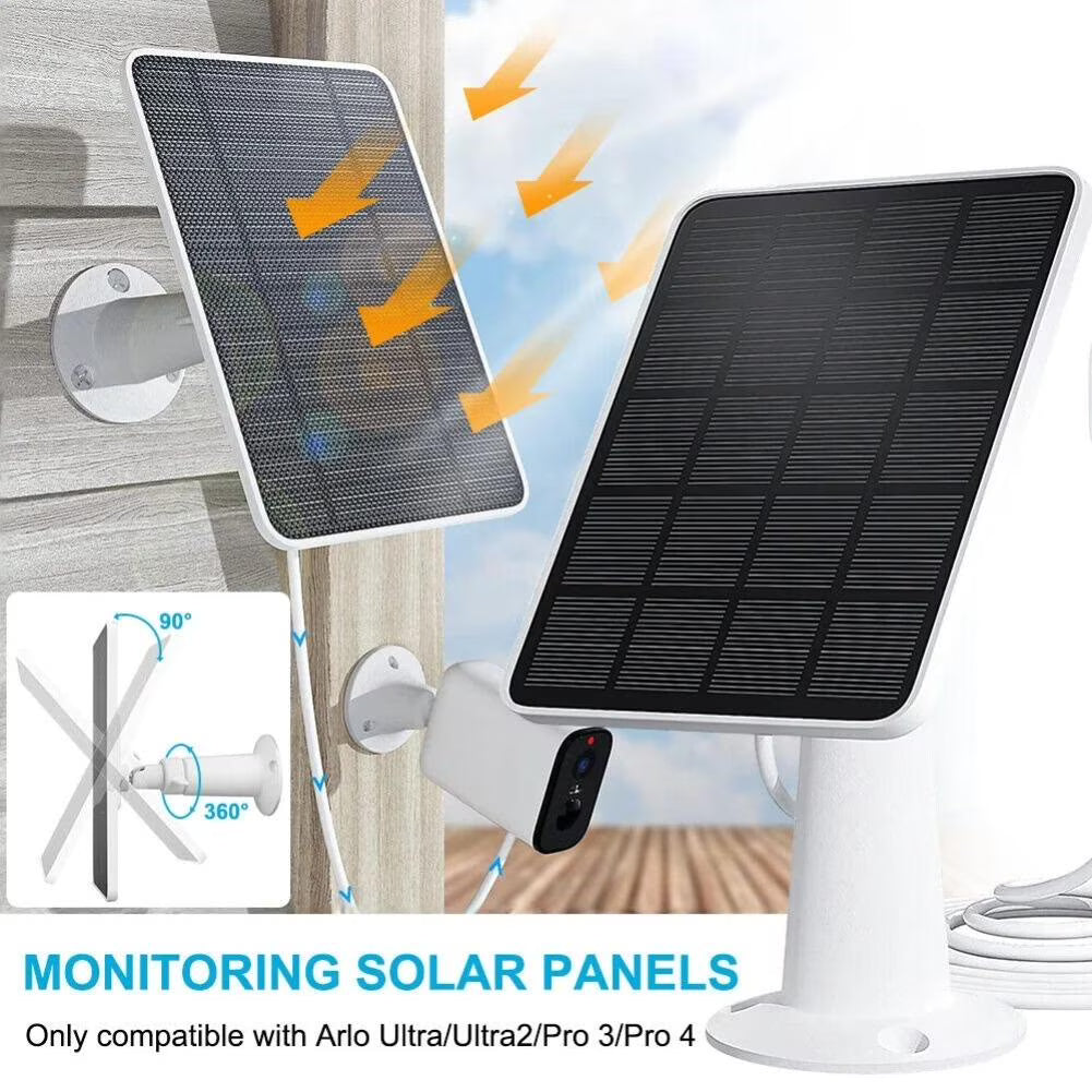 Solar Panel Charger for Arlo Pro 3 Pro 4 Pro 5S Ultra 1 Ultra 2 Go 2 Floodlight