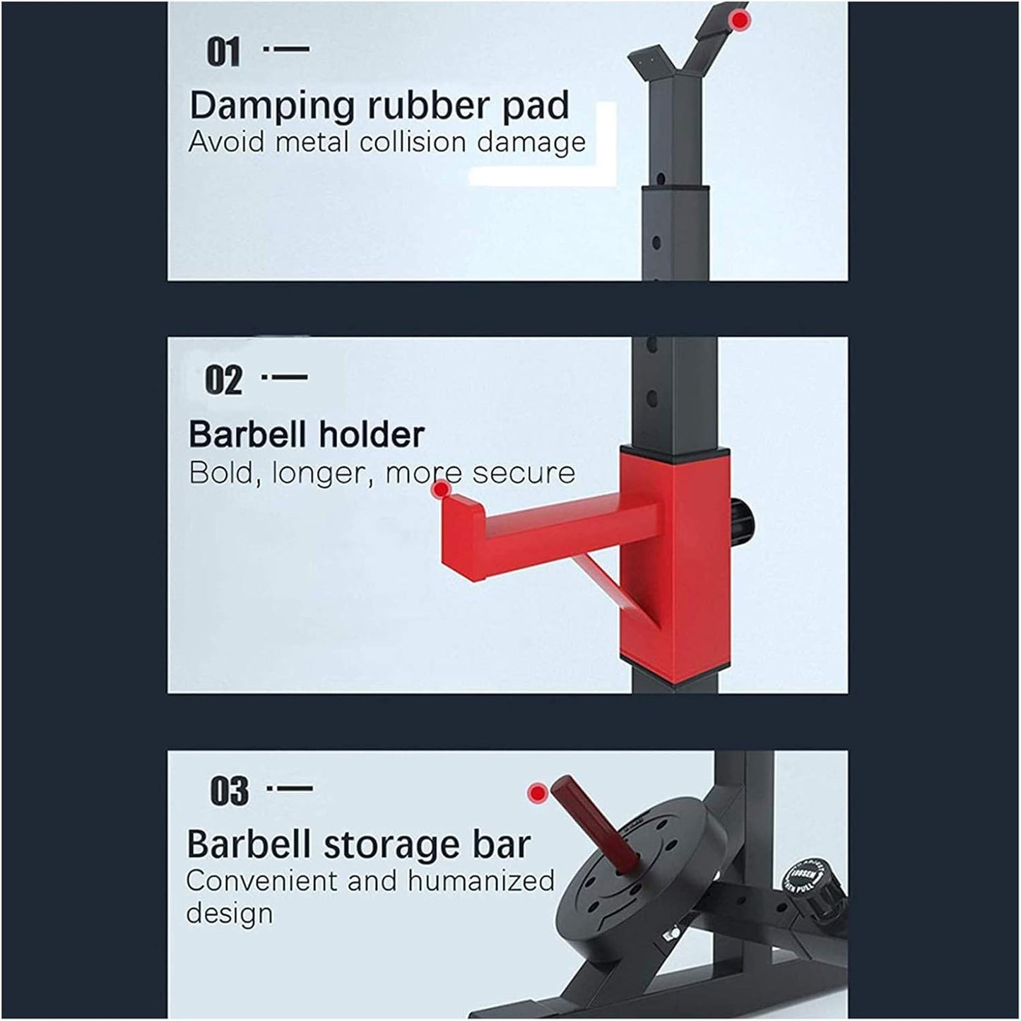 Adjustable Barbell Squat Rack Stand