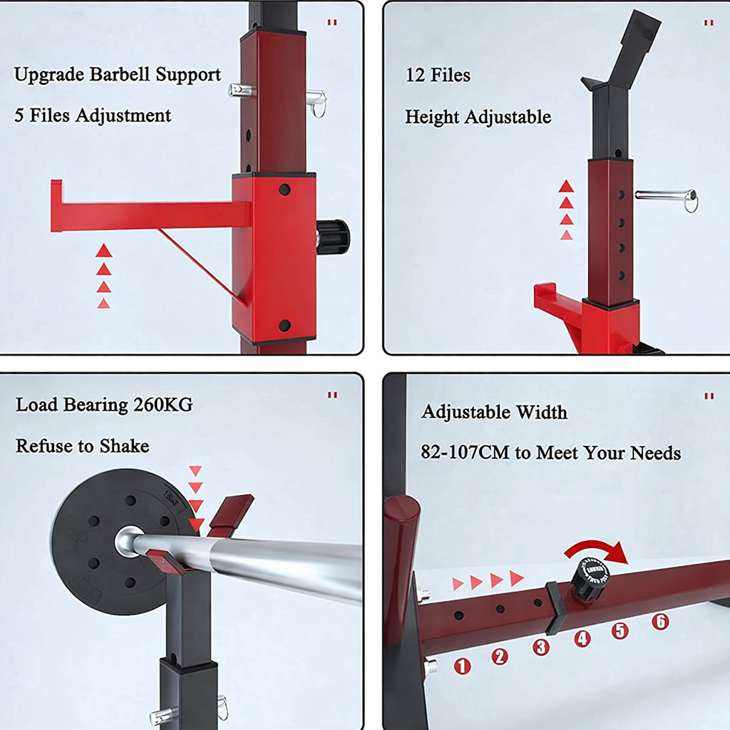 Adjustable Barbell Squat Rack Stand