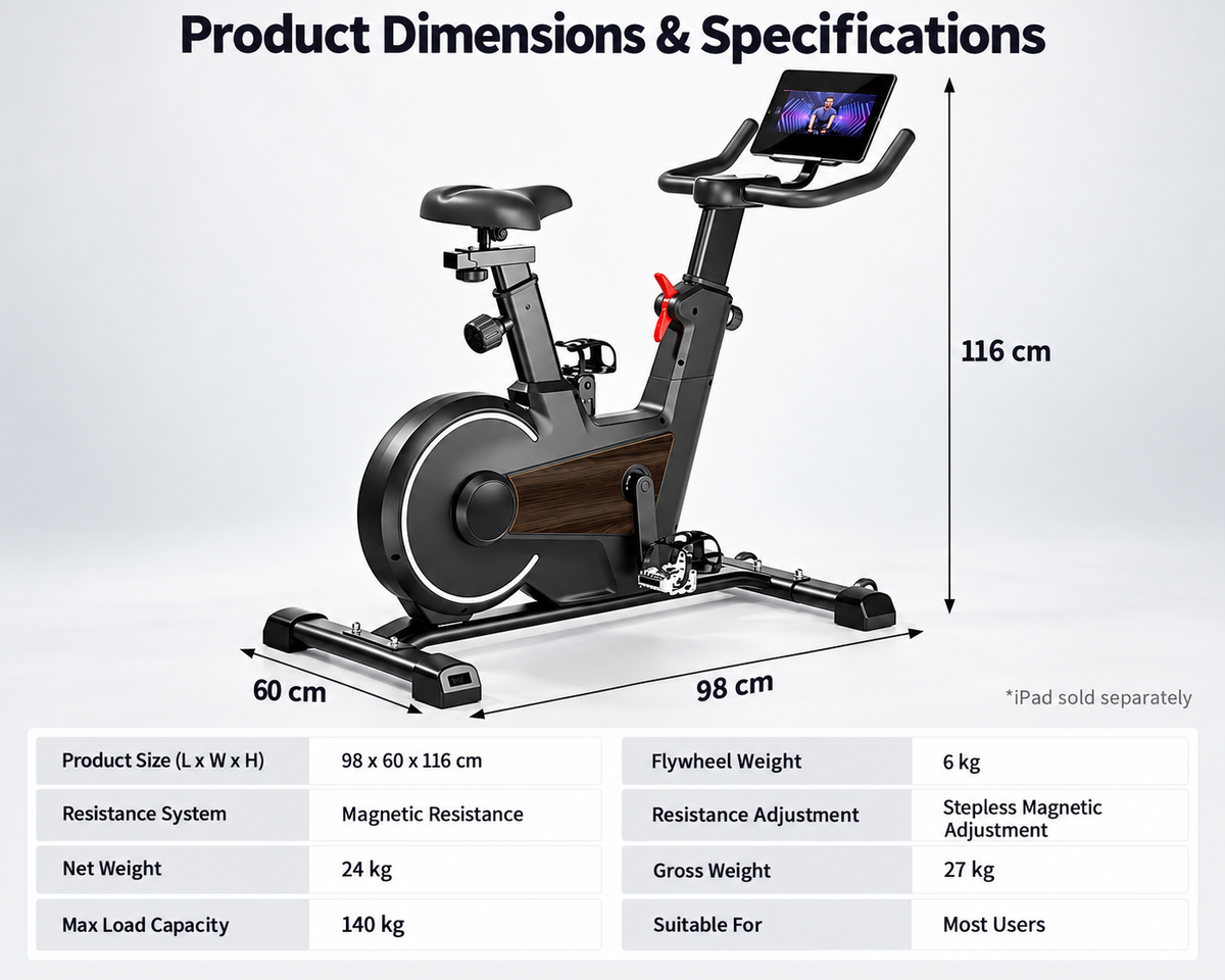 Adjustable Exercise Spin Bike Heavy Duty Spin Bike