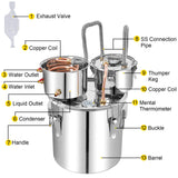 Alcohol Distiller 50L - Dual Condenser Alcohol & Water Distiller Kit