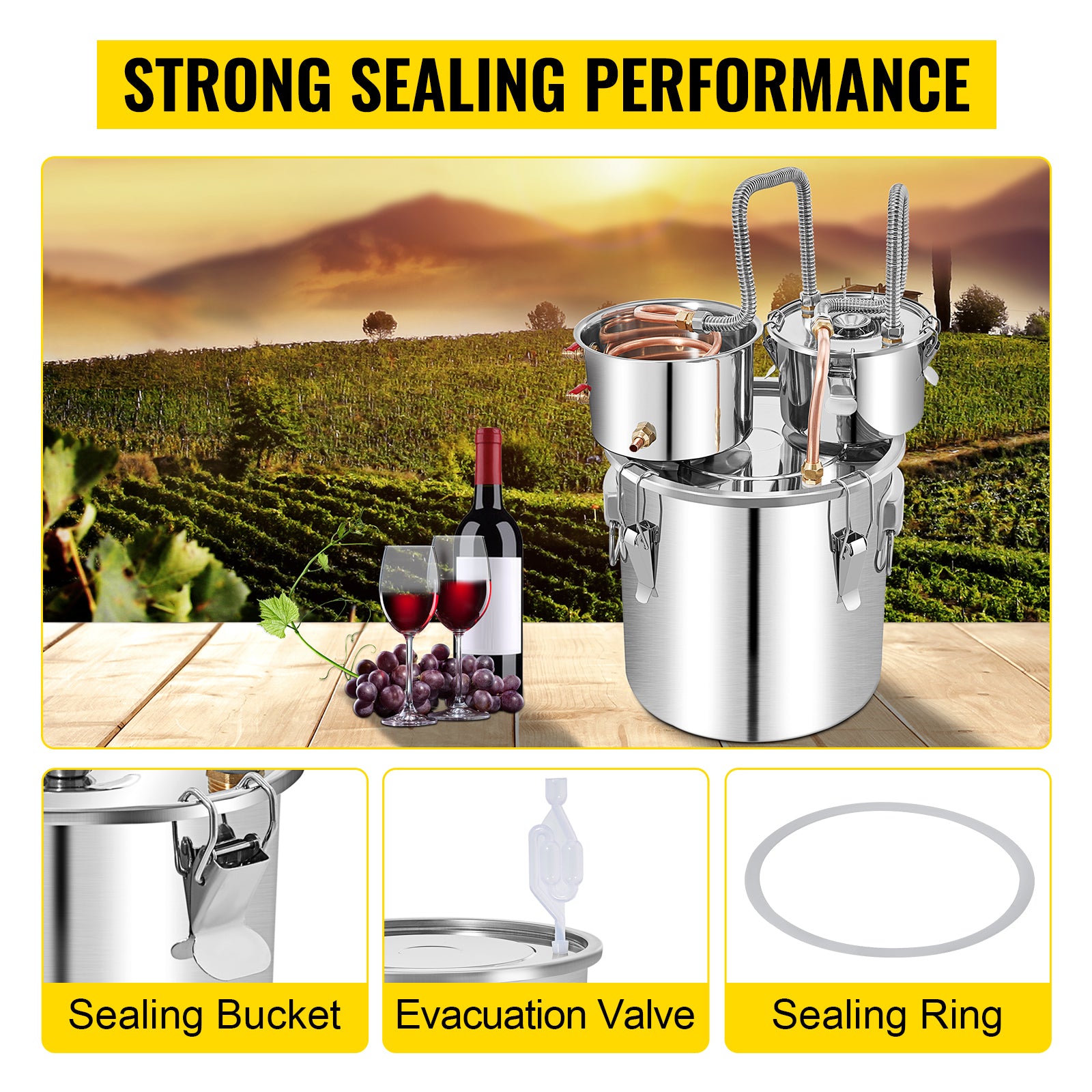 Alcohol Distiller 50L - Dual Condenser Alcohol & Water Distiller Kit