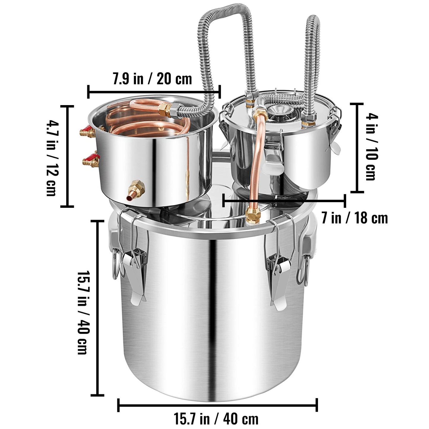 Alcohol Distiller 50L - Dual Condenser Alcohol & Water Distiller Kit