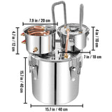 Alcohol Distiller 50L - Dual Condenser Alcohol & Water Distiller Kit