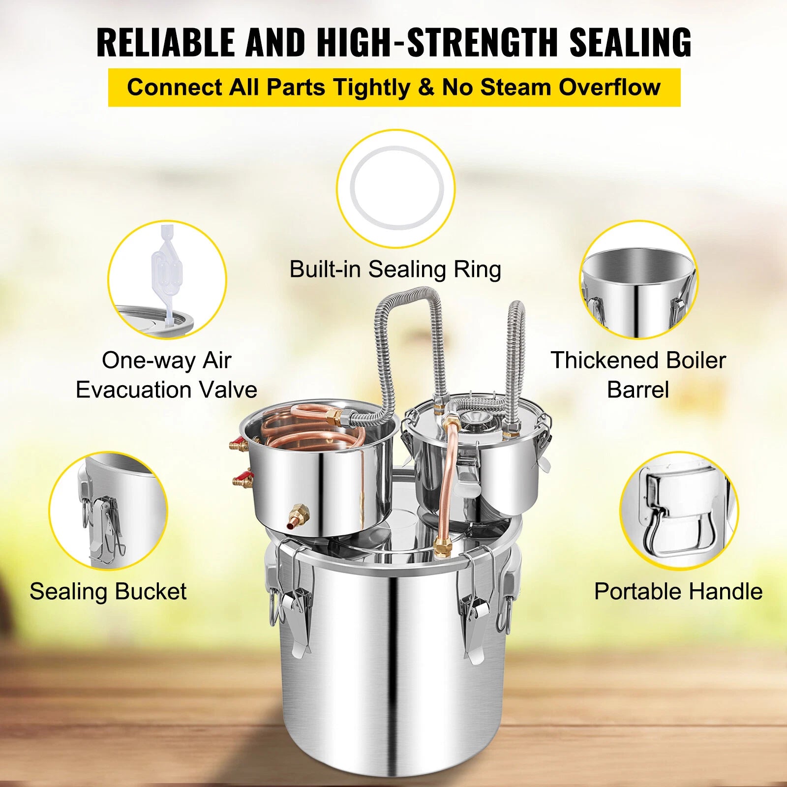 Alcohol Distiller 50L - Dual Condenser Alcohol & Water Distiller Kit