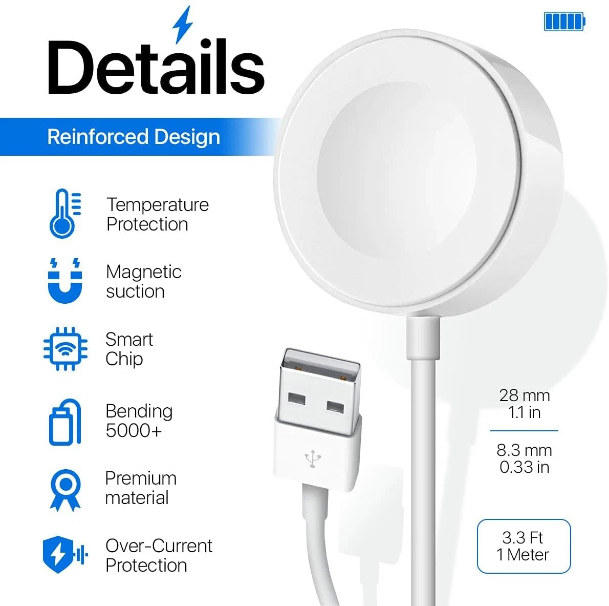 Apple Watch Charger Wireless Replacement Charger (USB)
