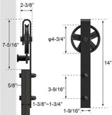 Barn Door Hardware 3.66m Double Door