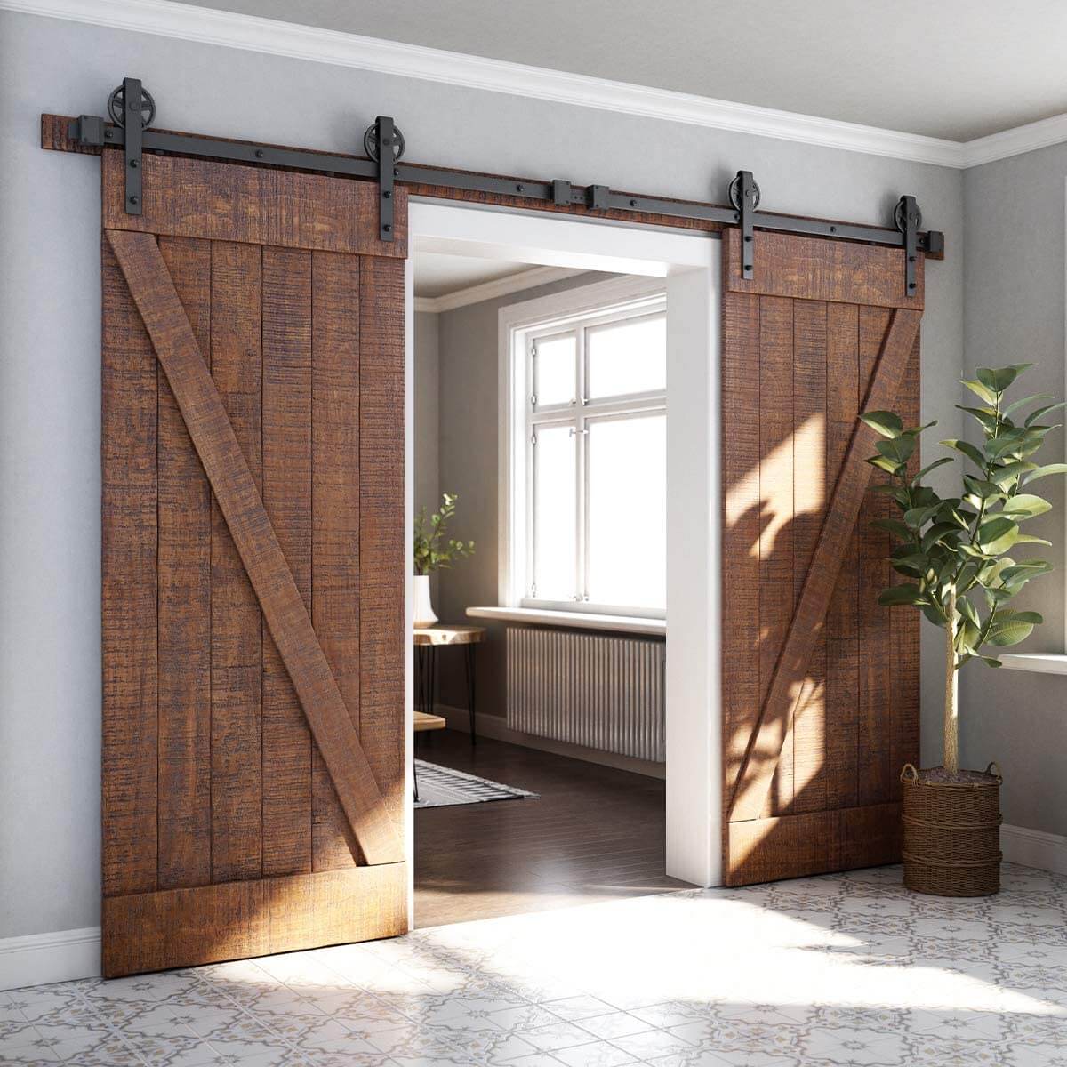 Barn Door Hardware 3.66m Double Door
