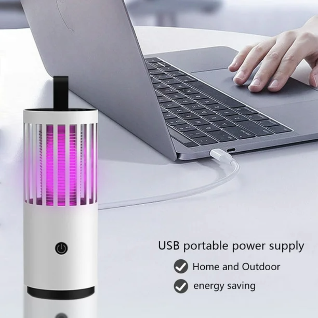 Portable Electric Mosquito Lamp USB Mosquito Zapper Killer (White)
