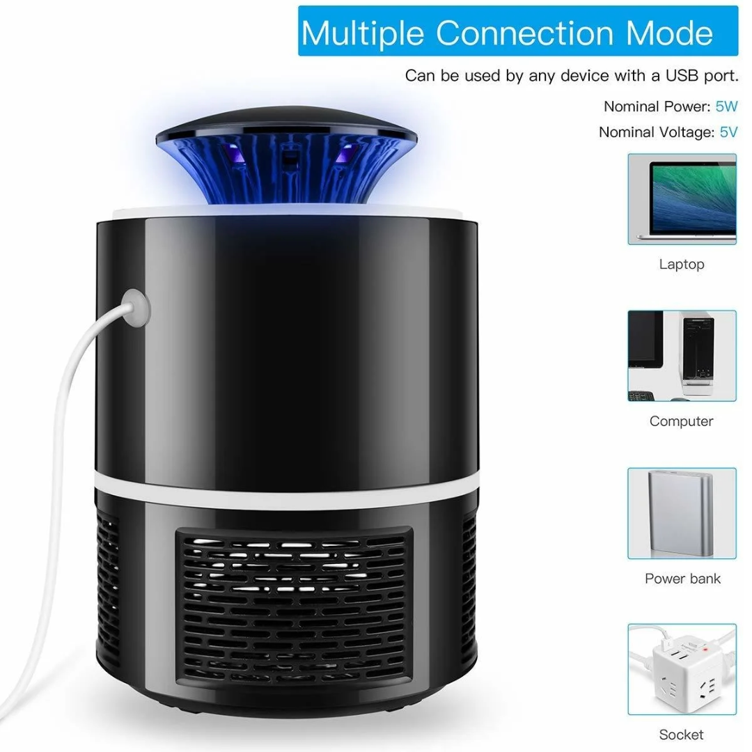 Electric Mosquito Killer Lamp Led Bug Zapper (Black)