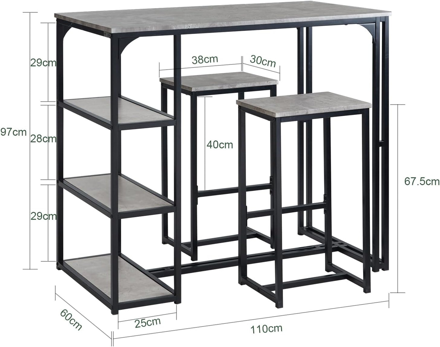 Bar Table Set with Bar Stools Chairs