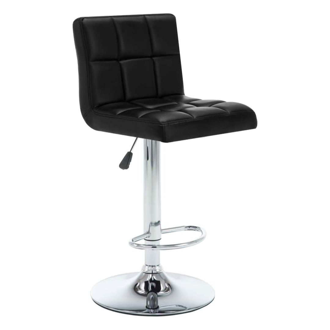 Adjustable Bar Stools With Pu Leather (Black)