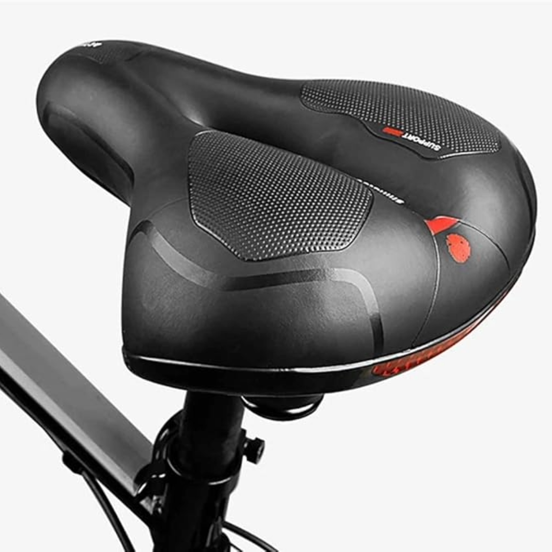 Wide Bike Saddle Shock Bike Seat (Red)