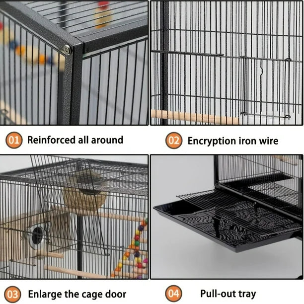 Bird Cage Parrot Aviary Perch Carrier