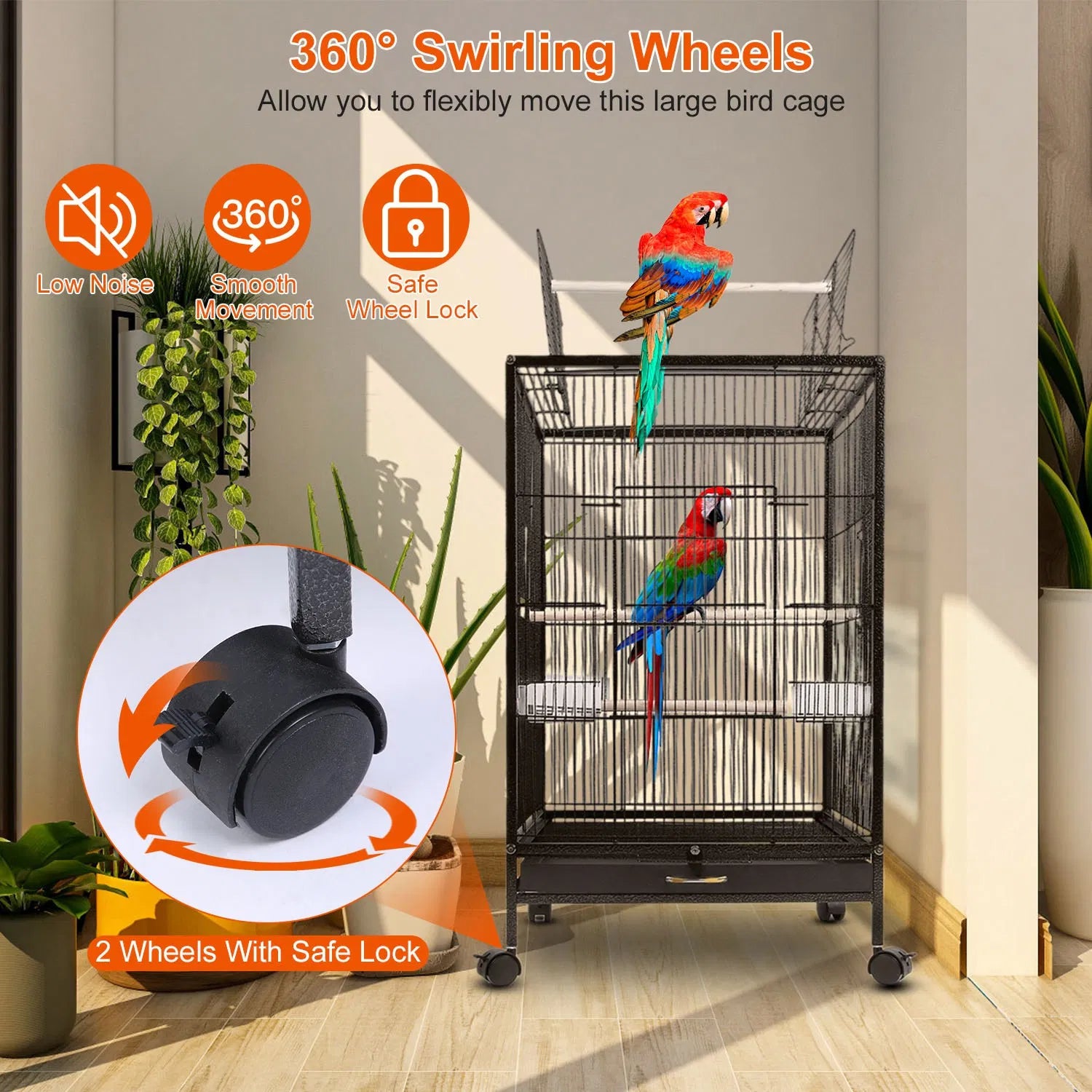 Bird Cage Parrot Aviary Perch Carrier