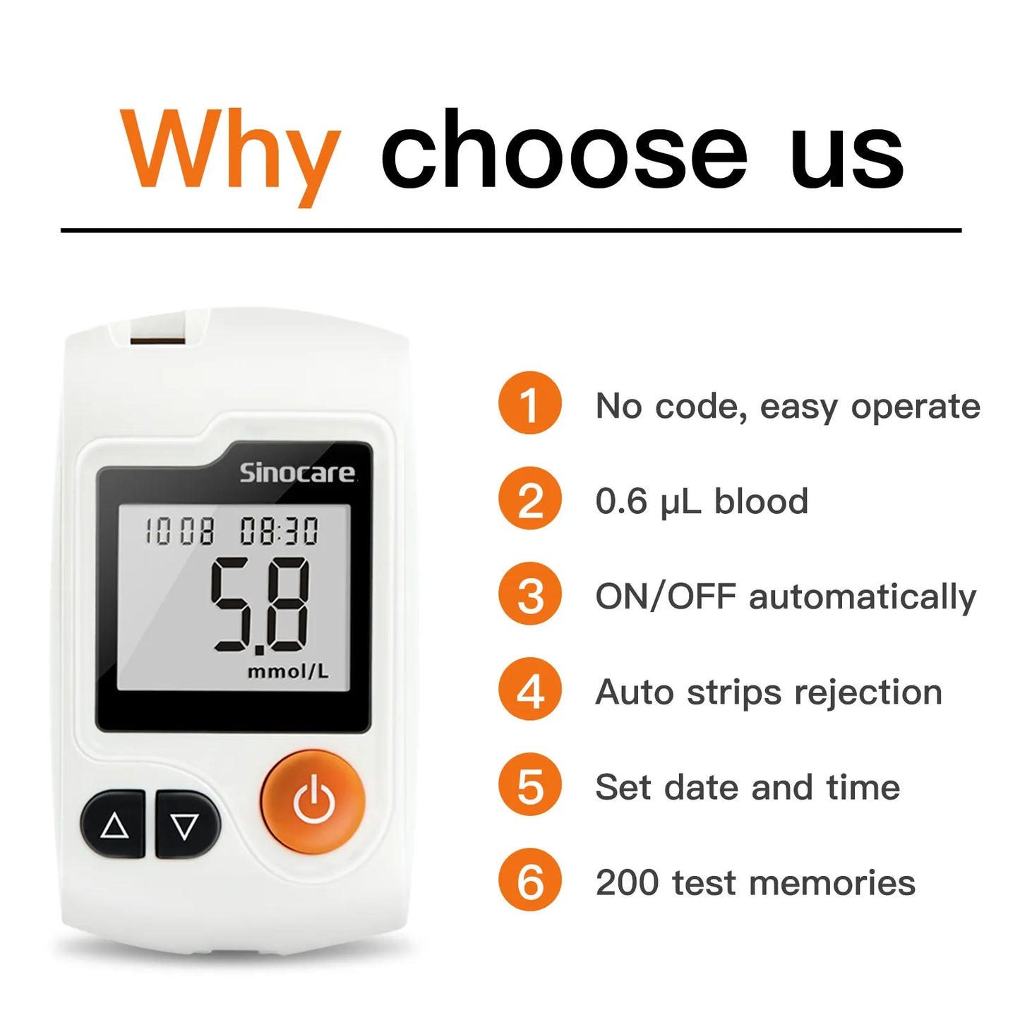 Sinocare GA-3 Blood Glucose Meter Blood Sugar Monitor