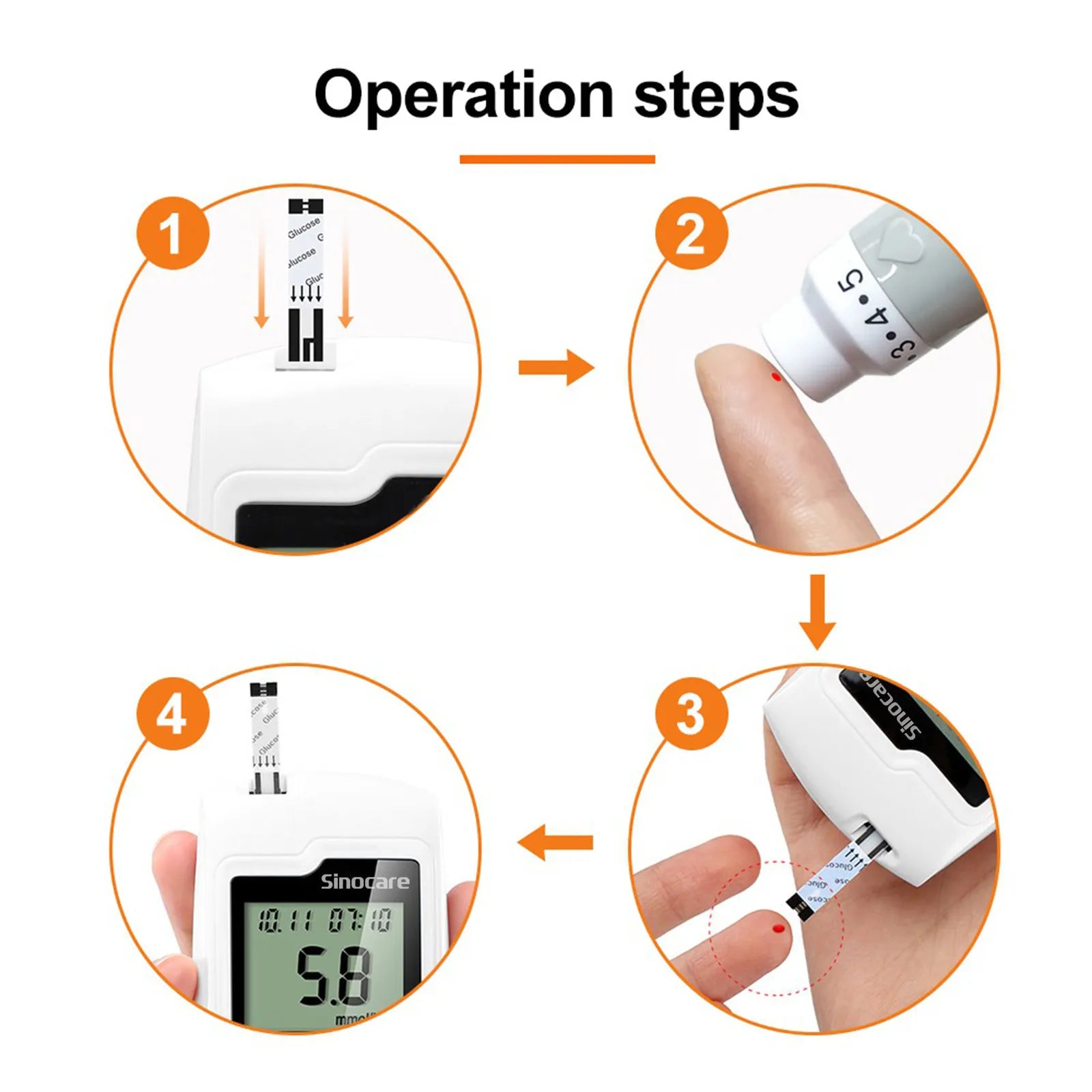 Sinocare GA-3 Blood Glucose Meter Blood Sugar Monitor