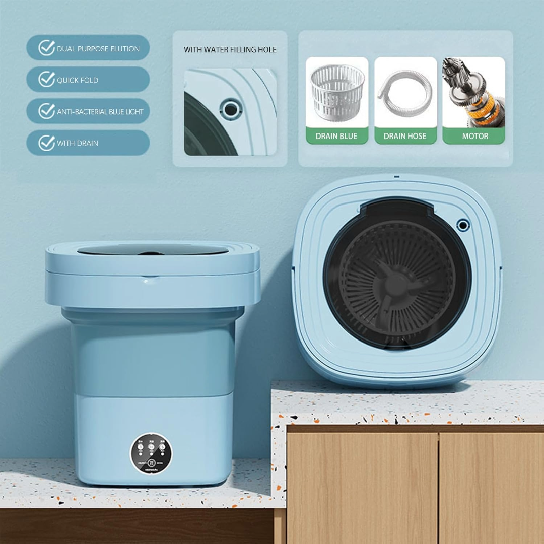 8L Foldable Washing Machine Mini Underwear Laundry Machine