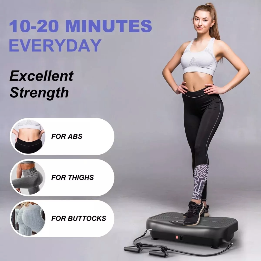 Vibration Machine Plate Platform Body Shaper Home Gym Fitness Black