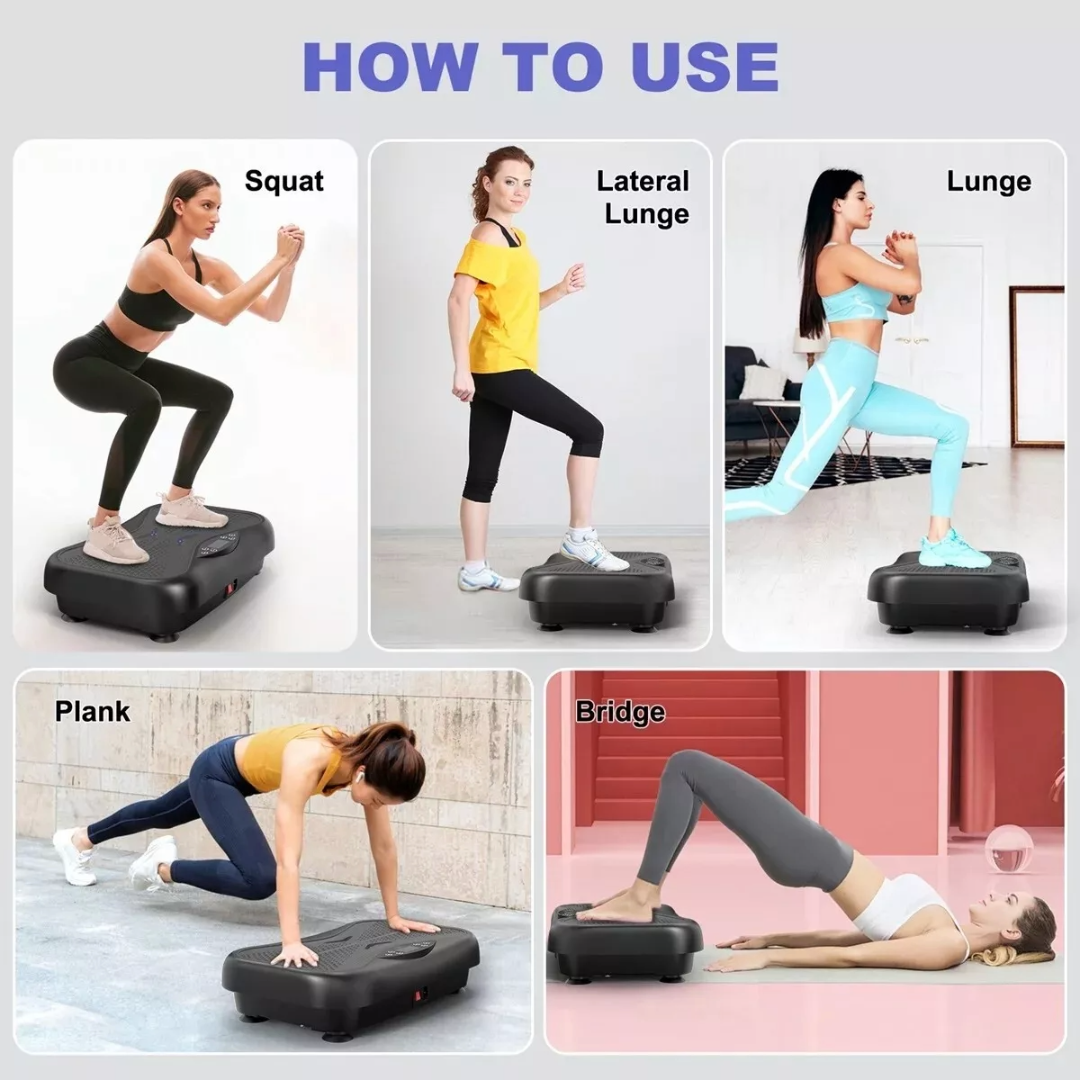 Vibration Machine Plate Platform Body Shaper Home Gym Fitness Black