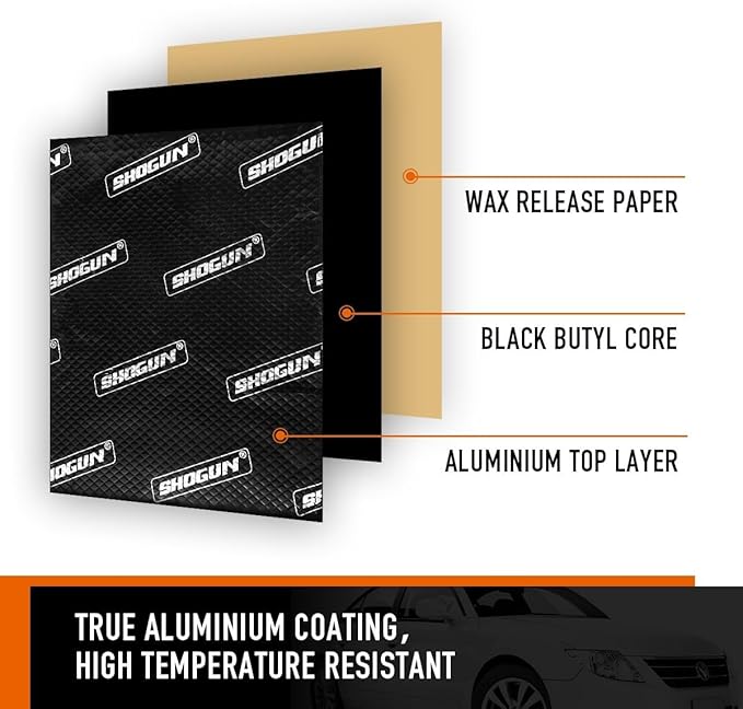 Butyl Sound Deadener Insulation Car Deadening Mat Automotive Proofing Noise Shield Truck Vibration 2.7mm Rubber 4SQM 20Pcs