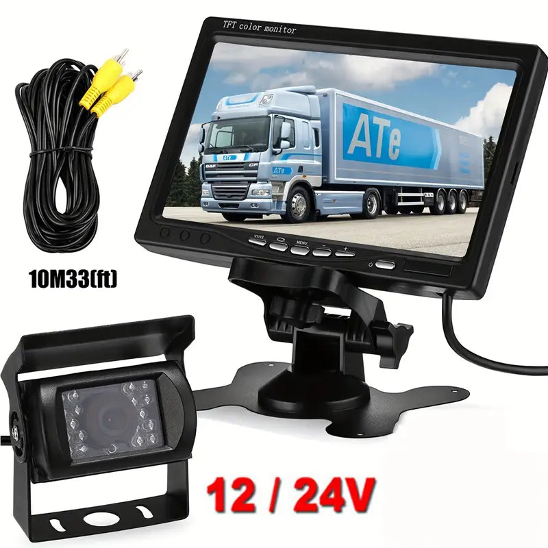 7" Monitor Reverse Camera Rear View Parking (AV Plug)