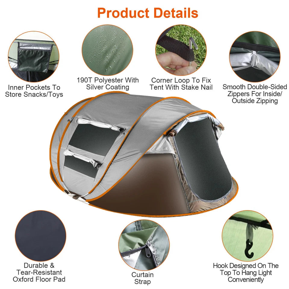 Camping Tent 4-6 Person Pop Up