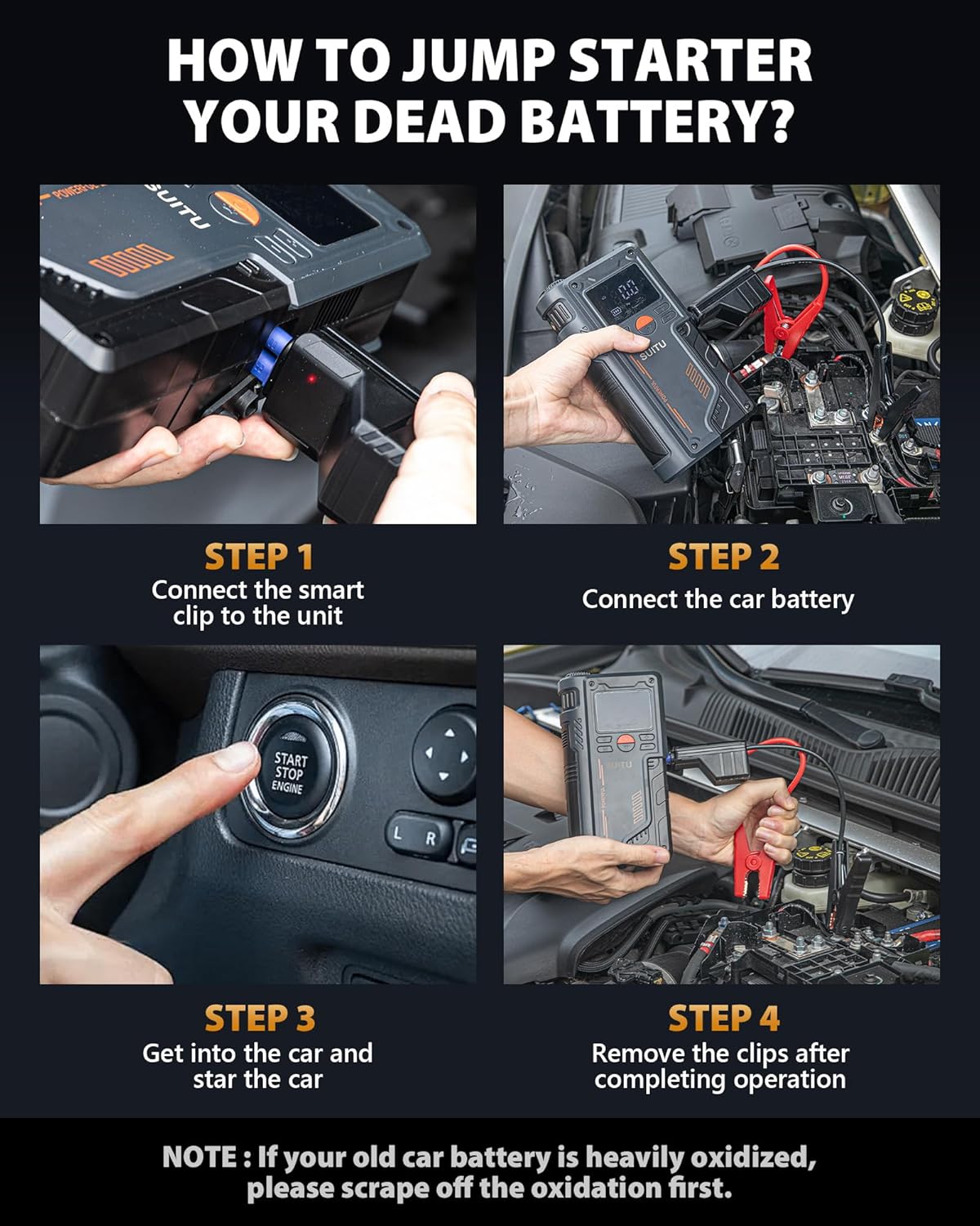 Car Jump Starter with Tyre Inflator