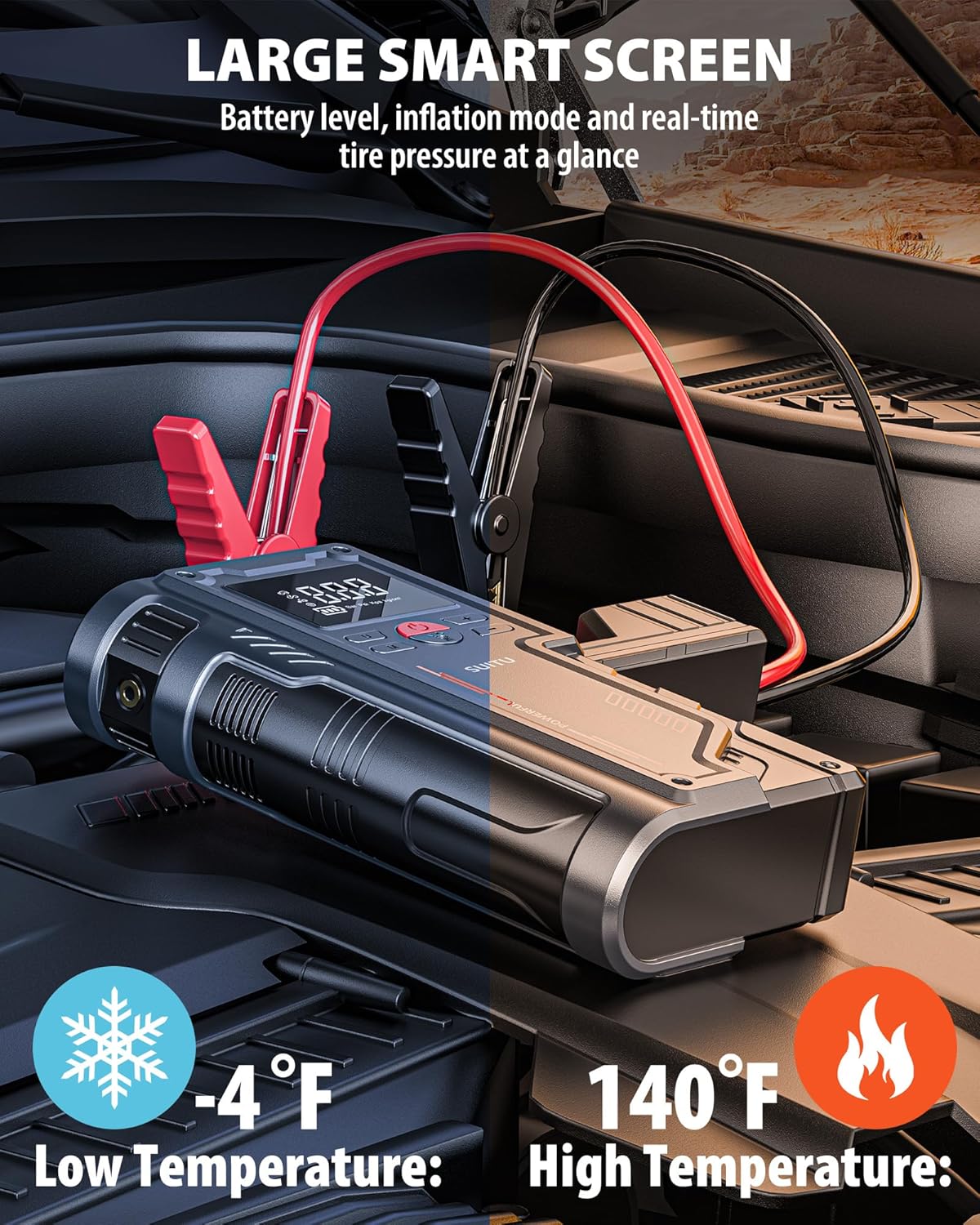 Car Jump Starter with Tyre Inflator