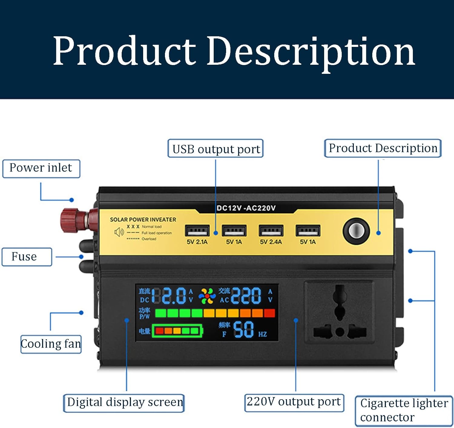 Car Power Inverter 1600W