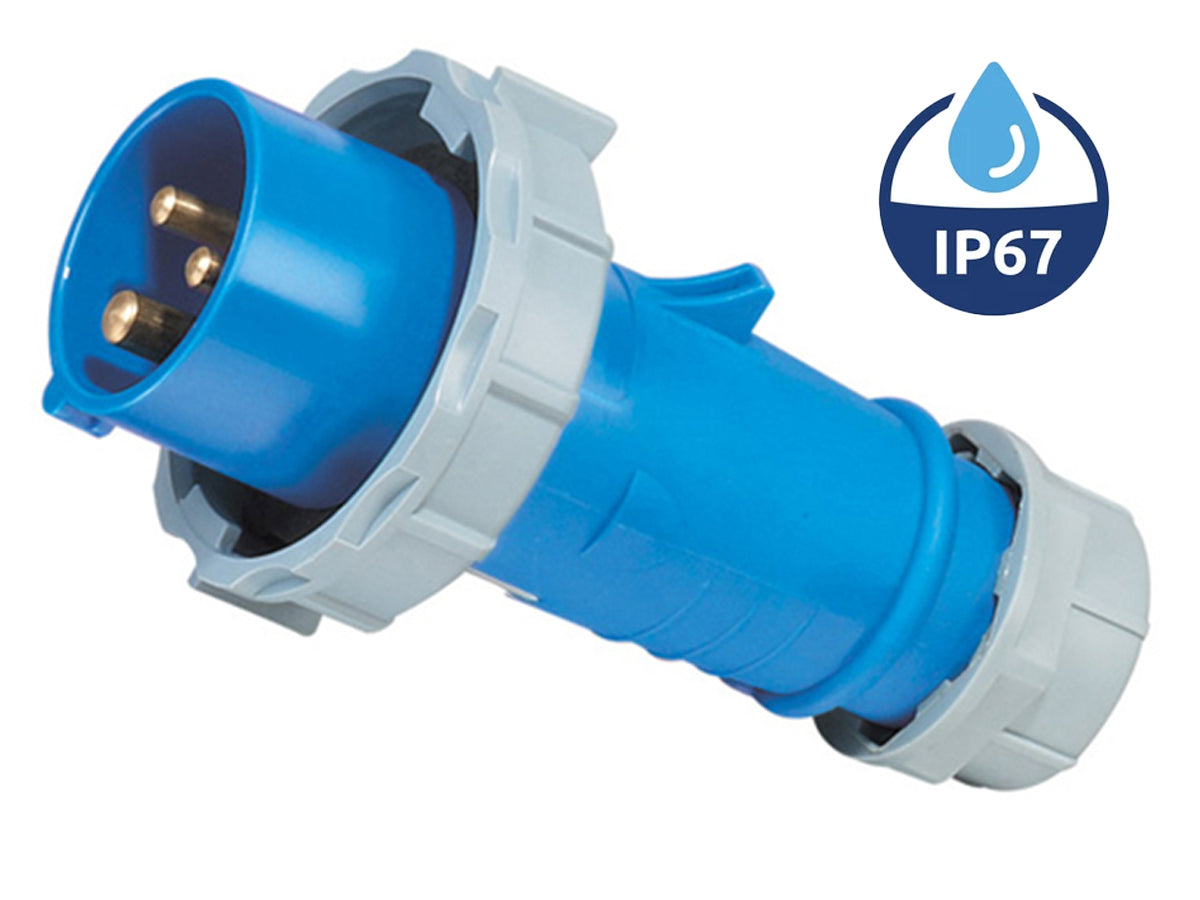 Caravan Lead Connector Male 16A Blue IP67