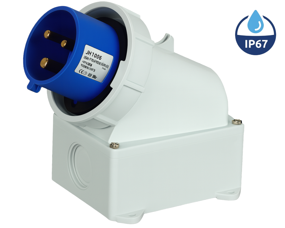 Caravan Lead Connector Male White 16A IP67