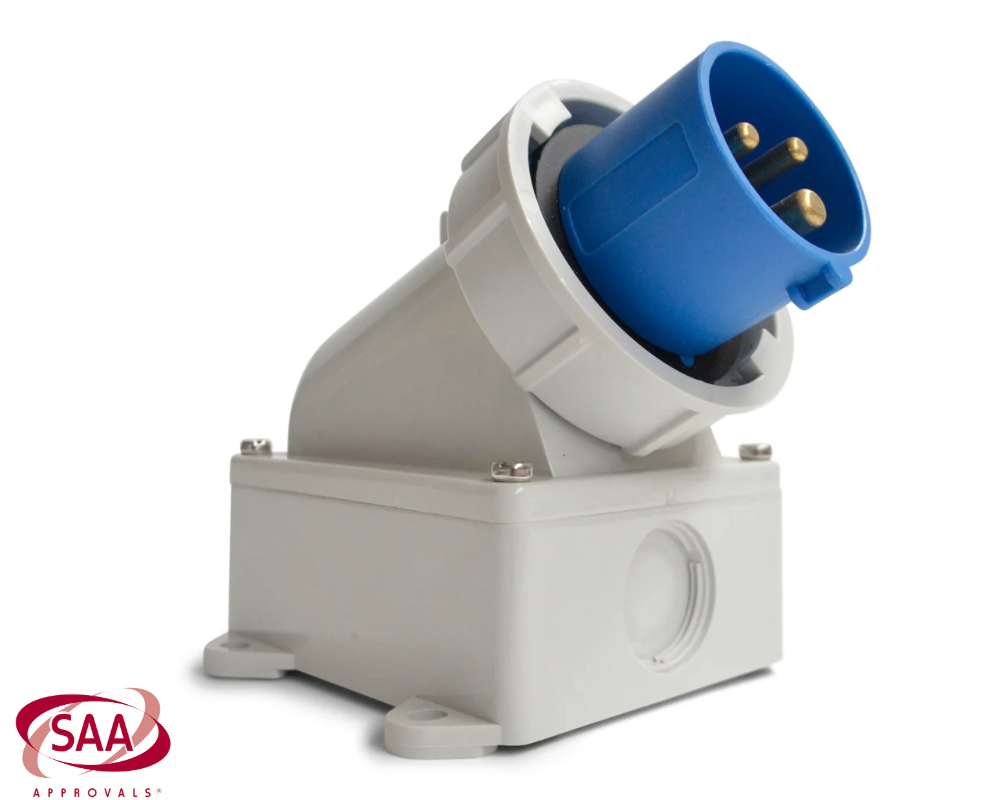 Caravan Lead Connector Male White 16A IP67