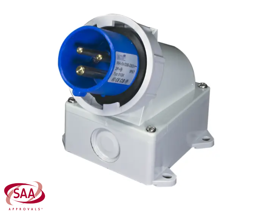 Caravan Lead Connector Male White 16A IP67