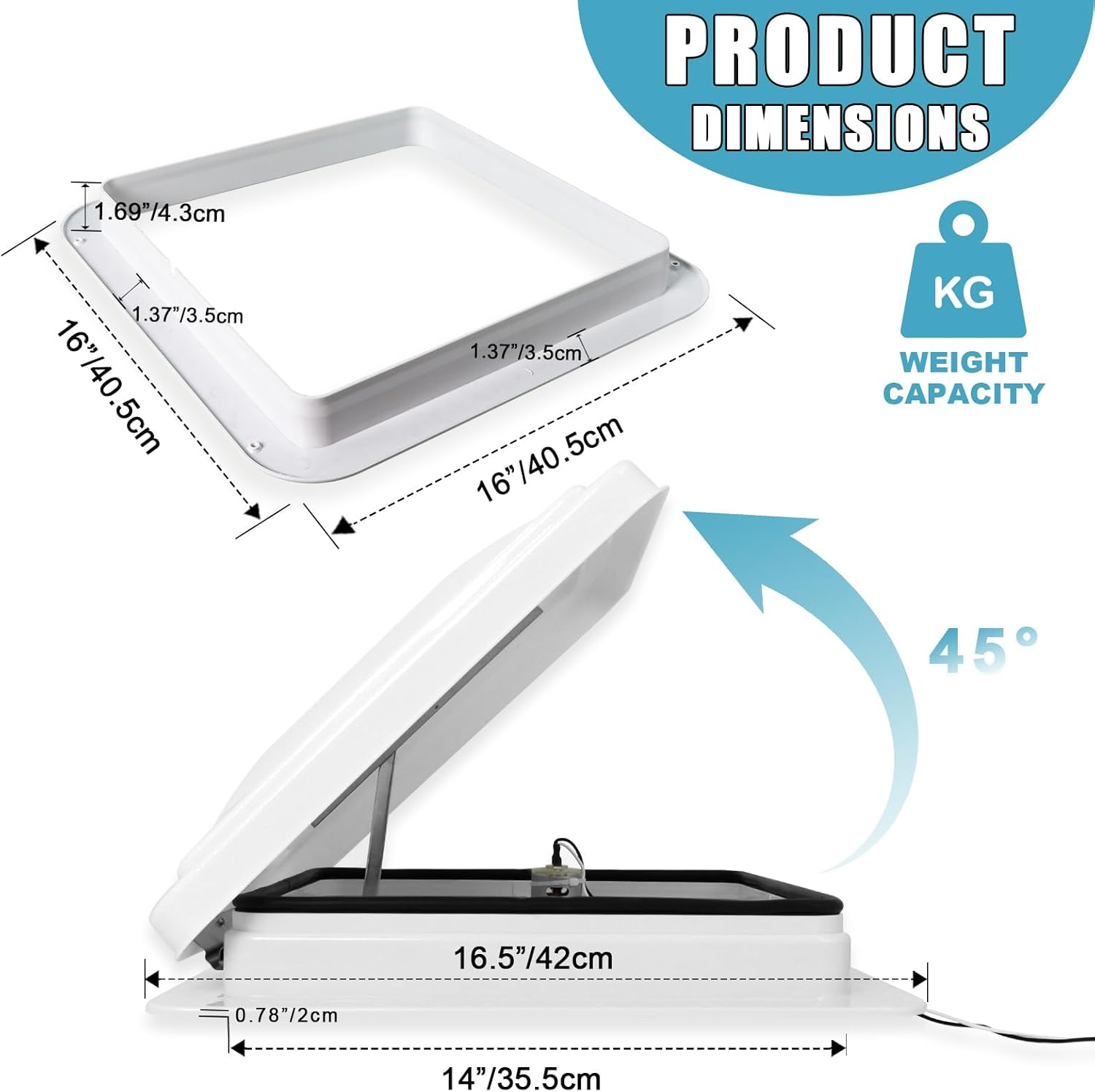Caravan Roof Vent RV Shower Hatch