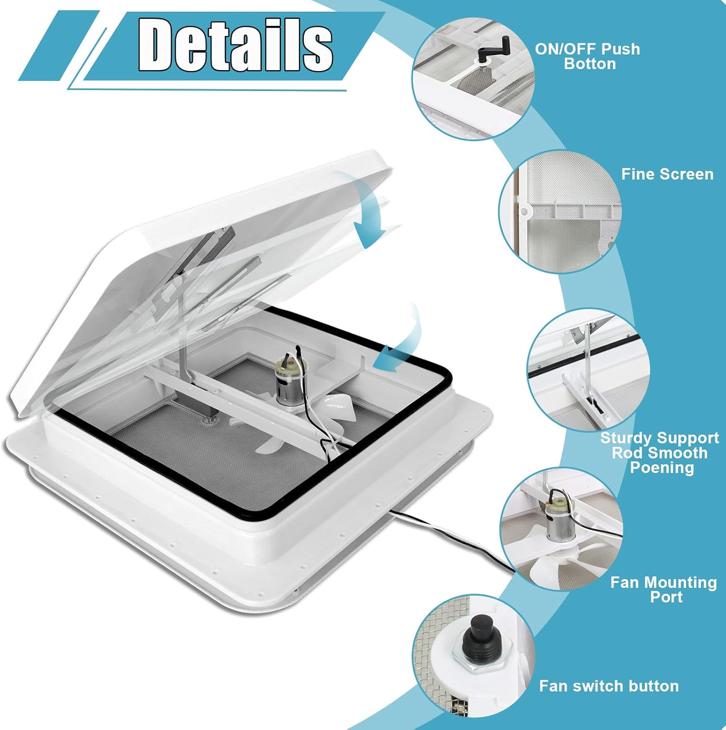 Caravan Roof Vent RV Shower Hatch