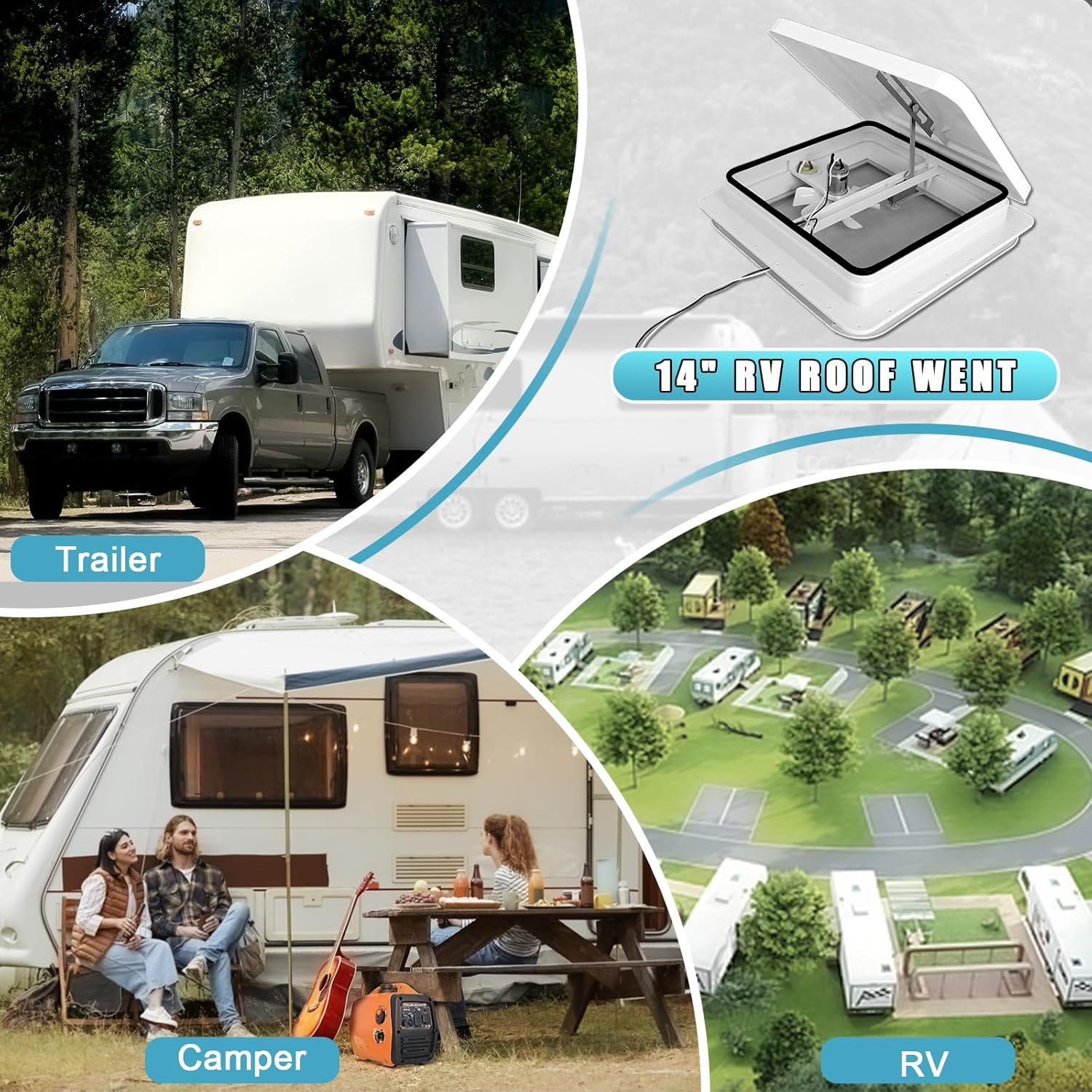 Caravan Roof Vent RV Shower Hatch