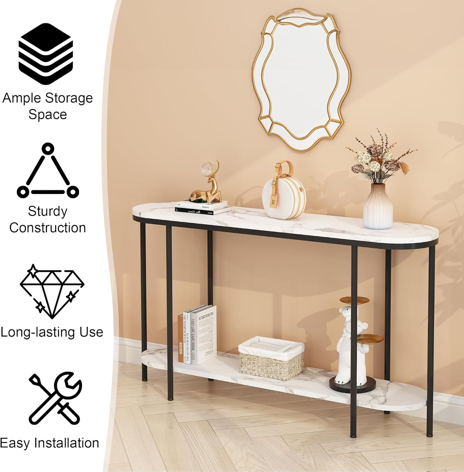 Console Table Hallway Table With Shelves