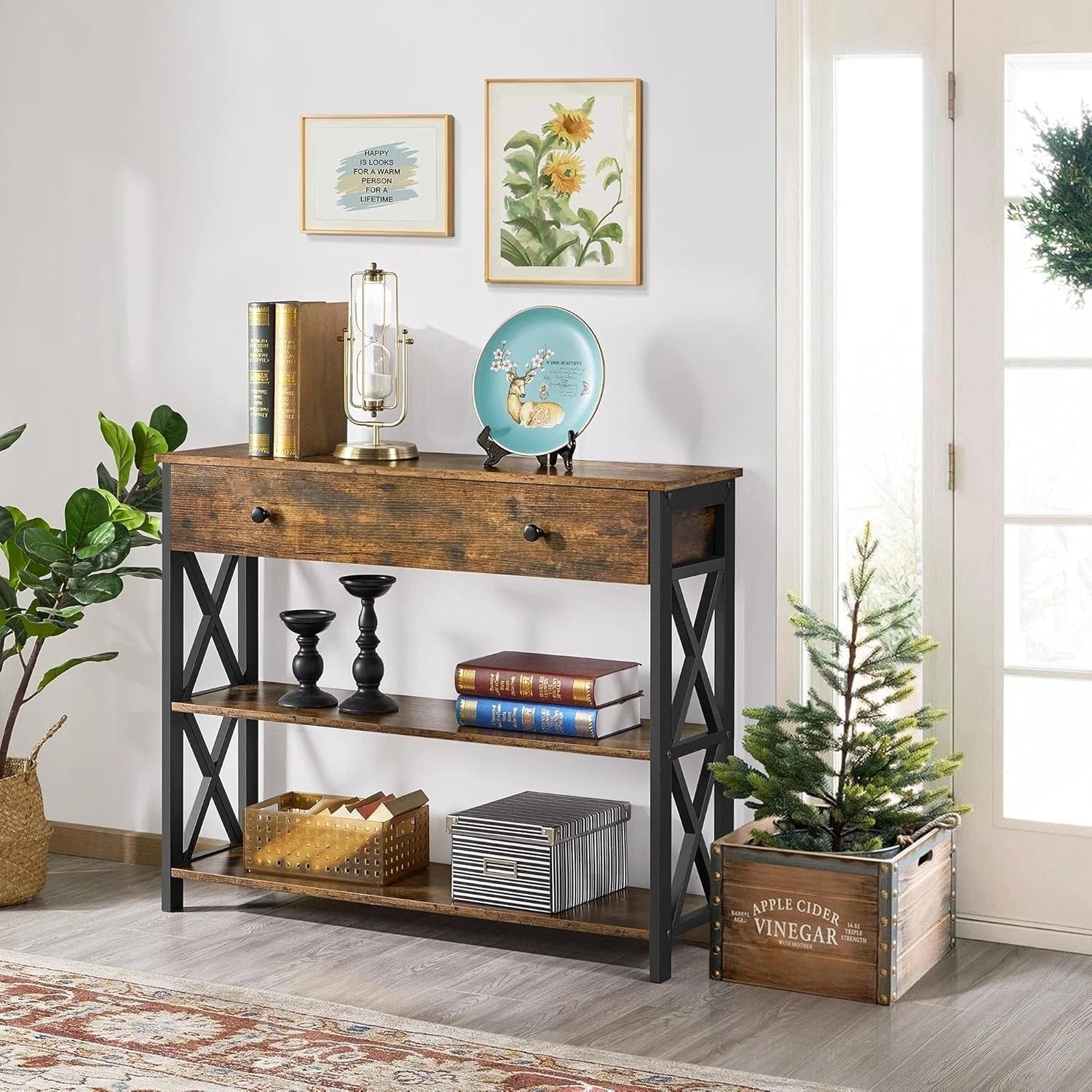 Console Table Hallway Table With Shelves