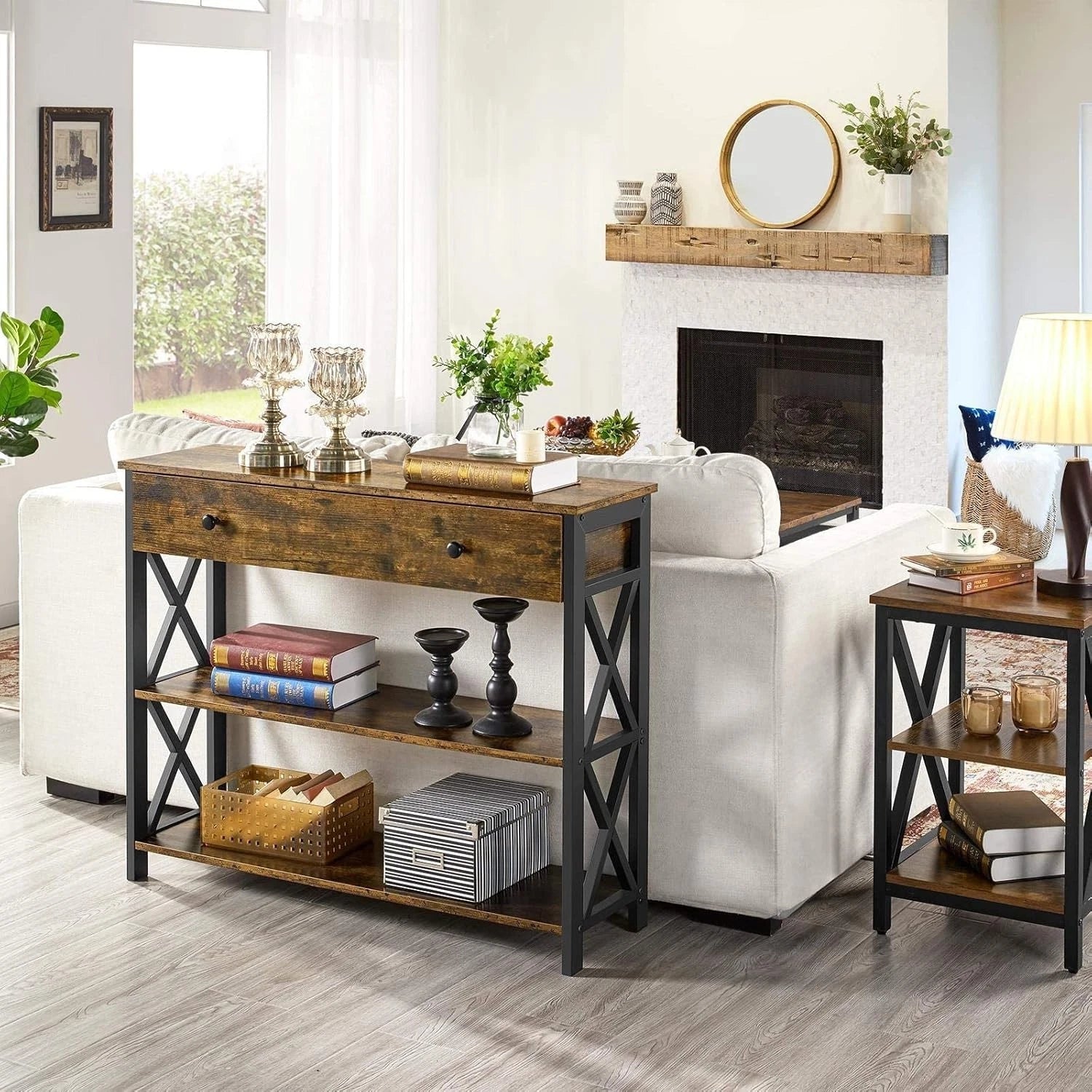 Console Table Hallway Table With Shelves