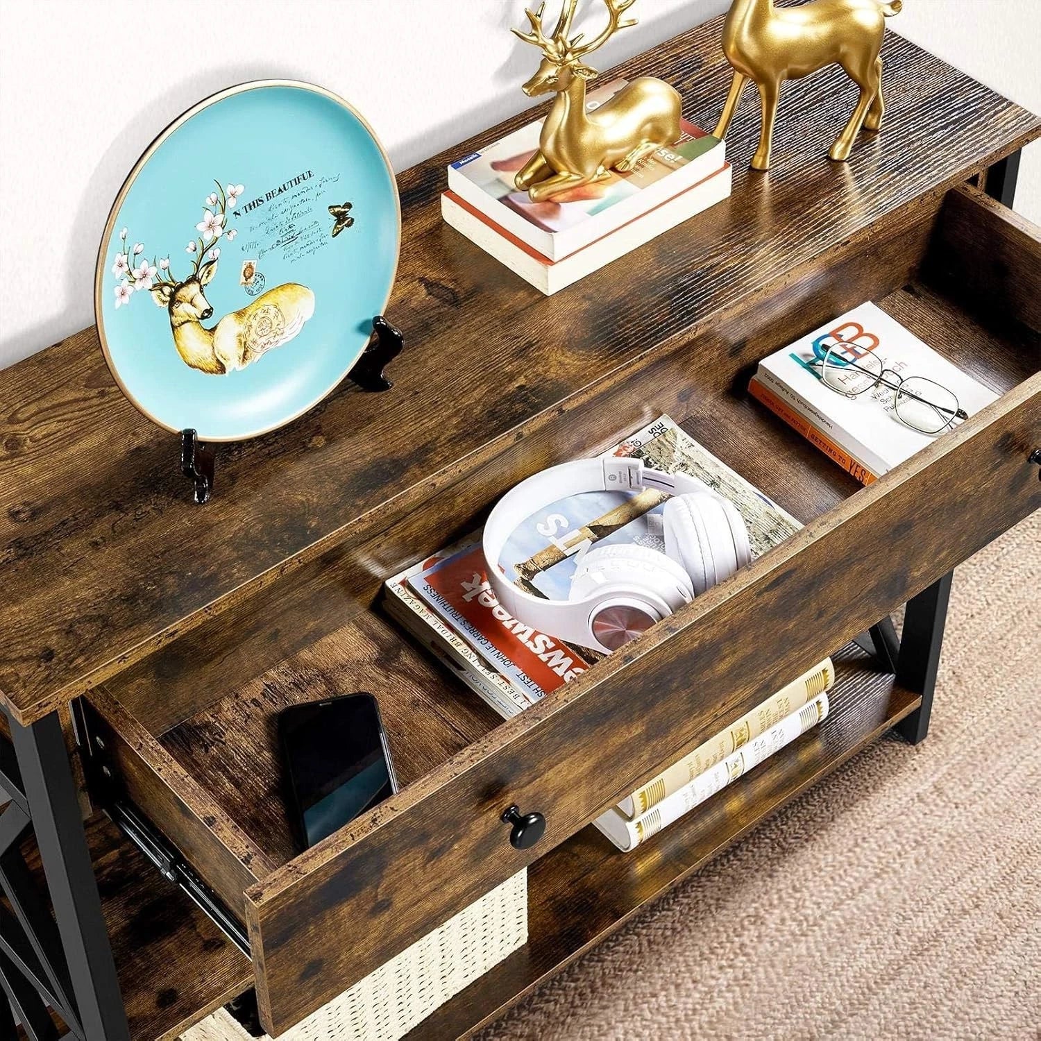 Console Table Hallway Table With Shelves