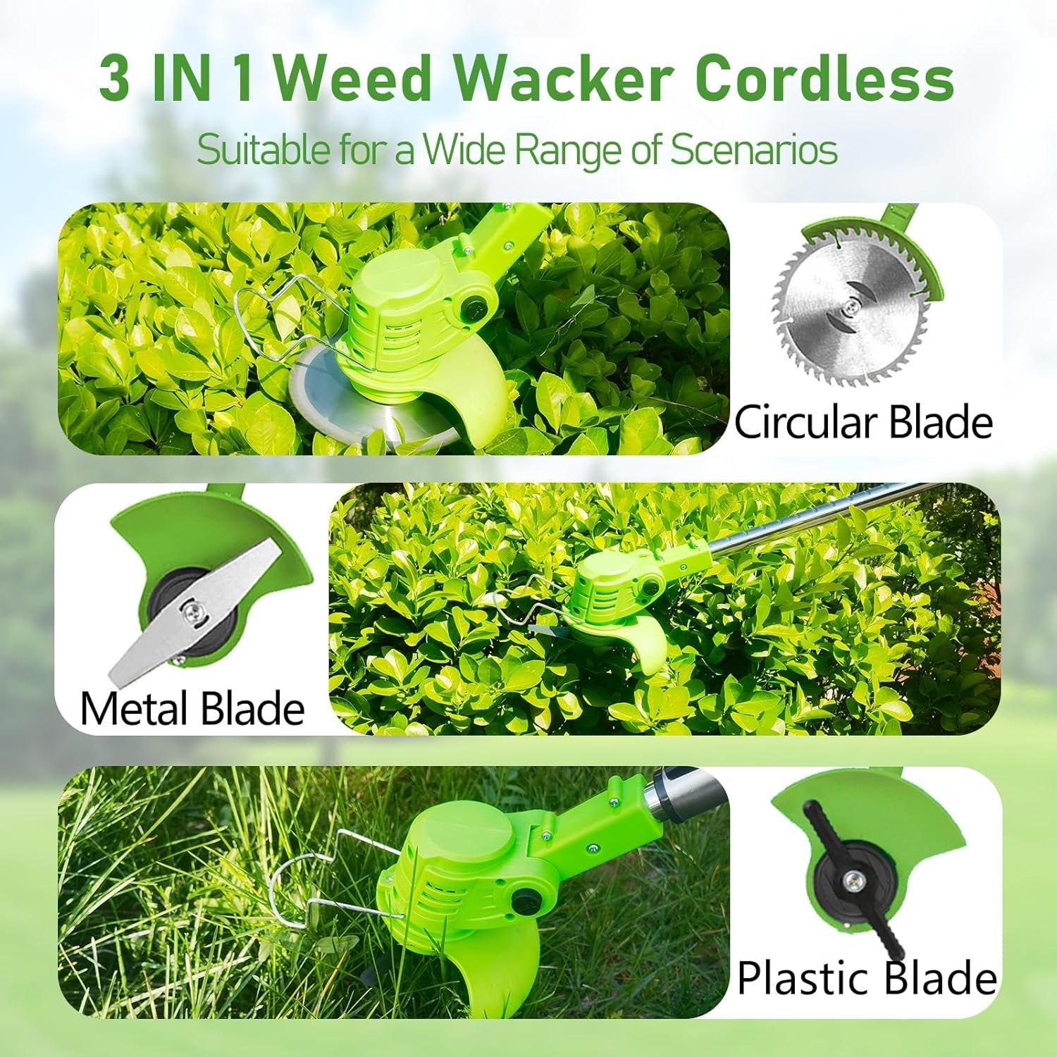 Cordless Electric Grass String Trimmer Lawn Cutter Brush Mower Whipper Snipper