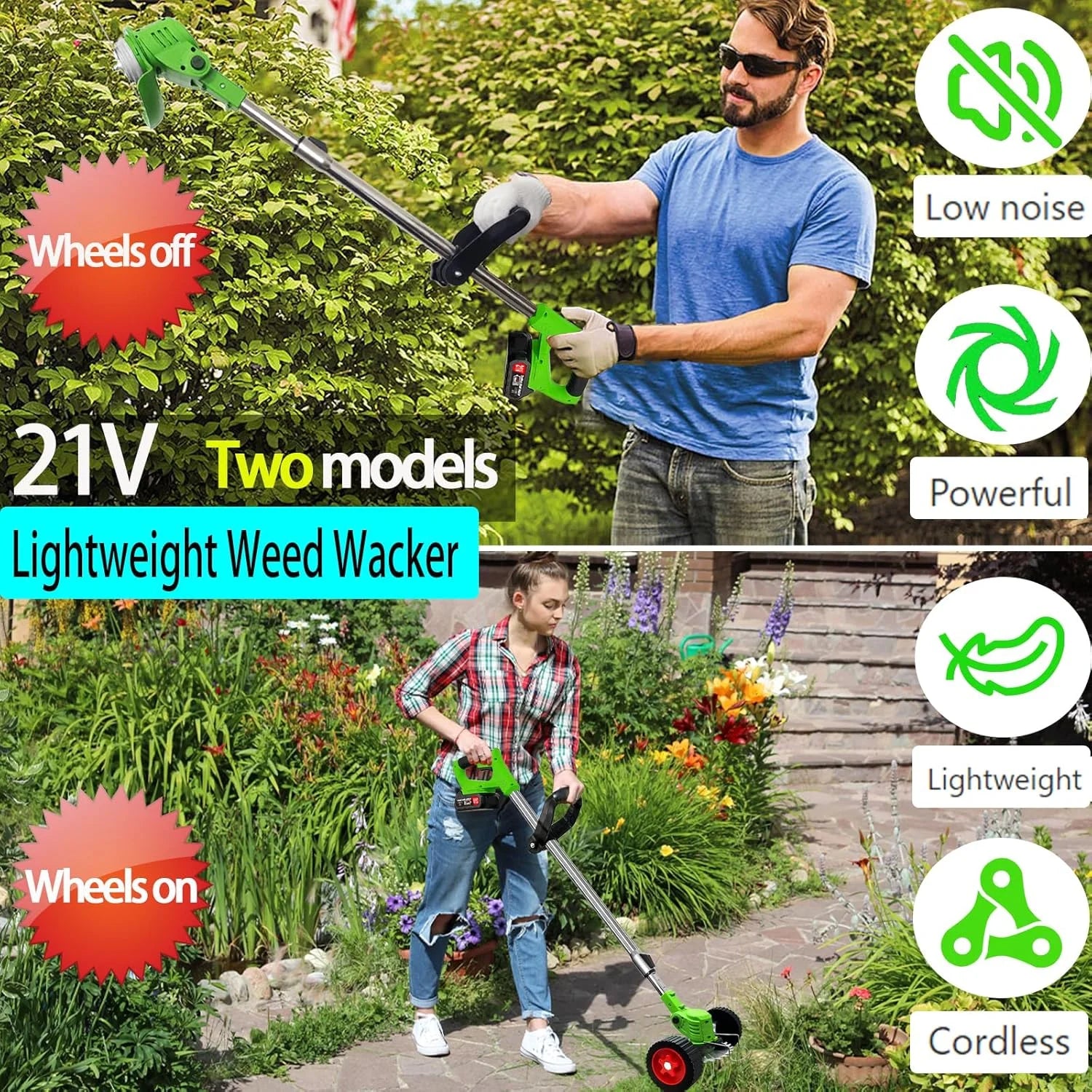 Cordless Electric Grass String Trimmer Lawn Cutter Brush Mower Whipper Snipper