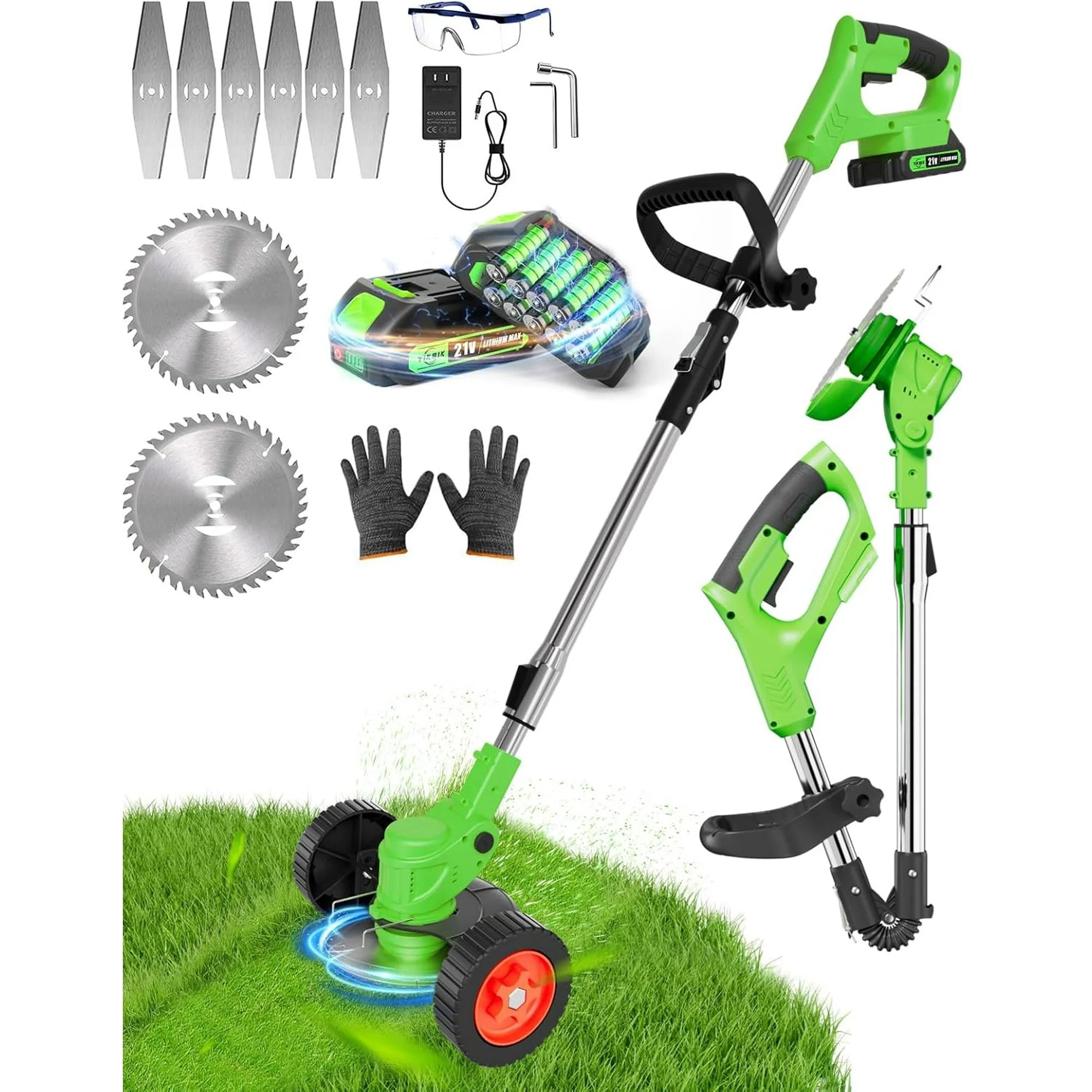 Cordless Electric Grass String Trimmer Lawn Cutter Brush Mower Whipper Snipper
