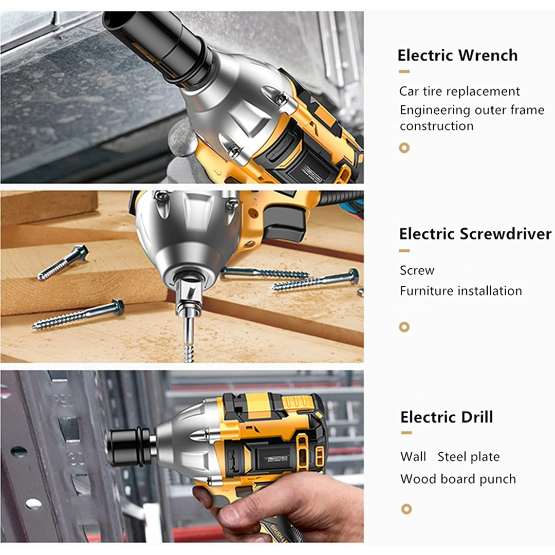 Cordless Electric Impact Wrench With Battery