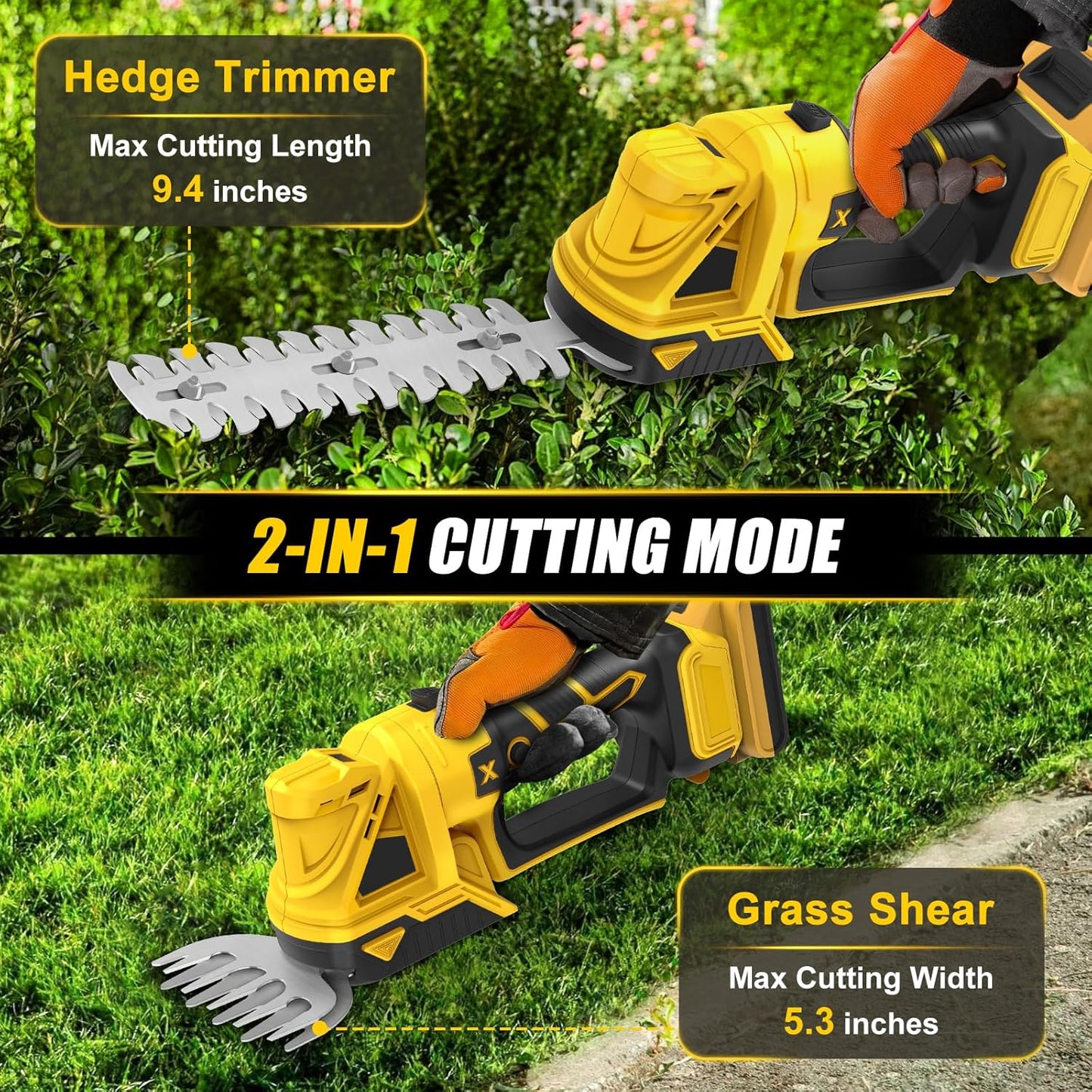 Cordless Hedge Trimmer 2 in 1 Lawn and Shrub Shears