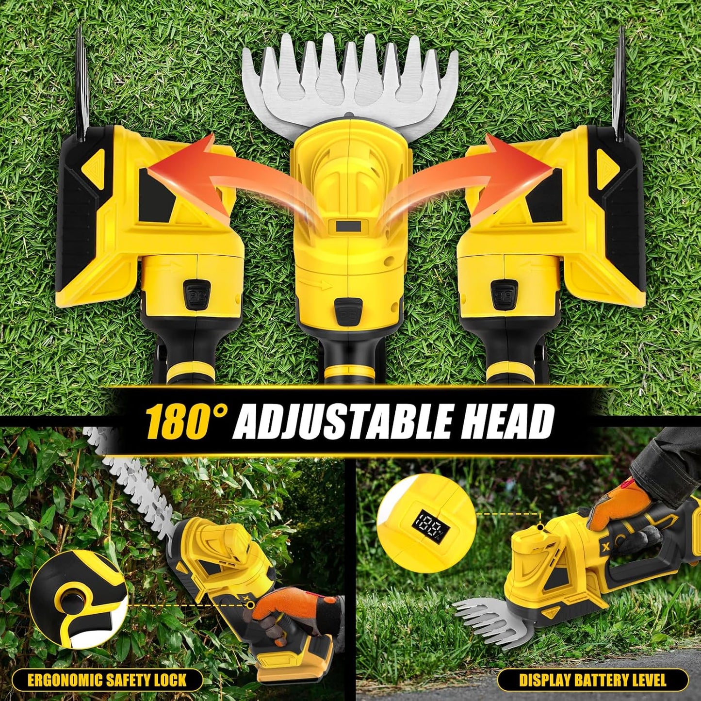 Cordless Hedge Trimmer 2 in 1 Lawn and Shrub Shears