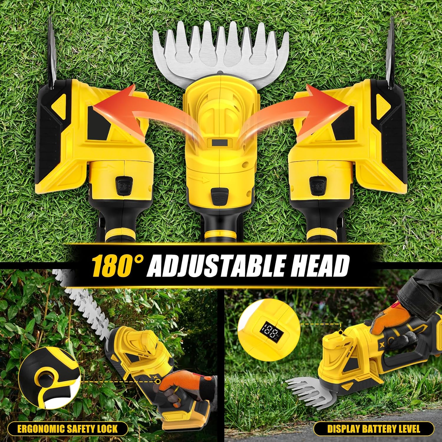 Cordless Hedge Trimmer 2 in 1 Lawn and Shrub Shears
