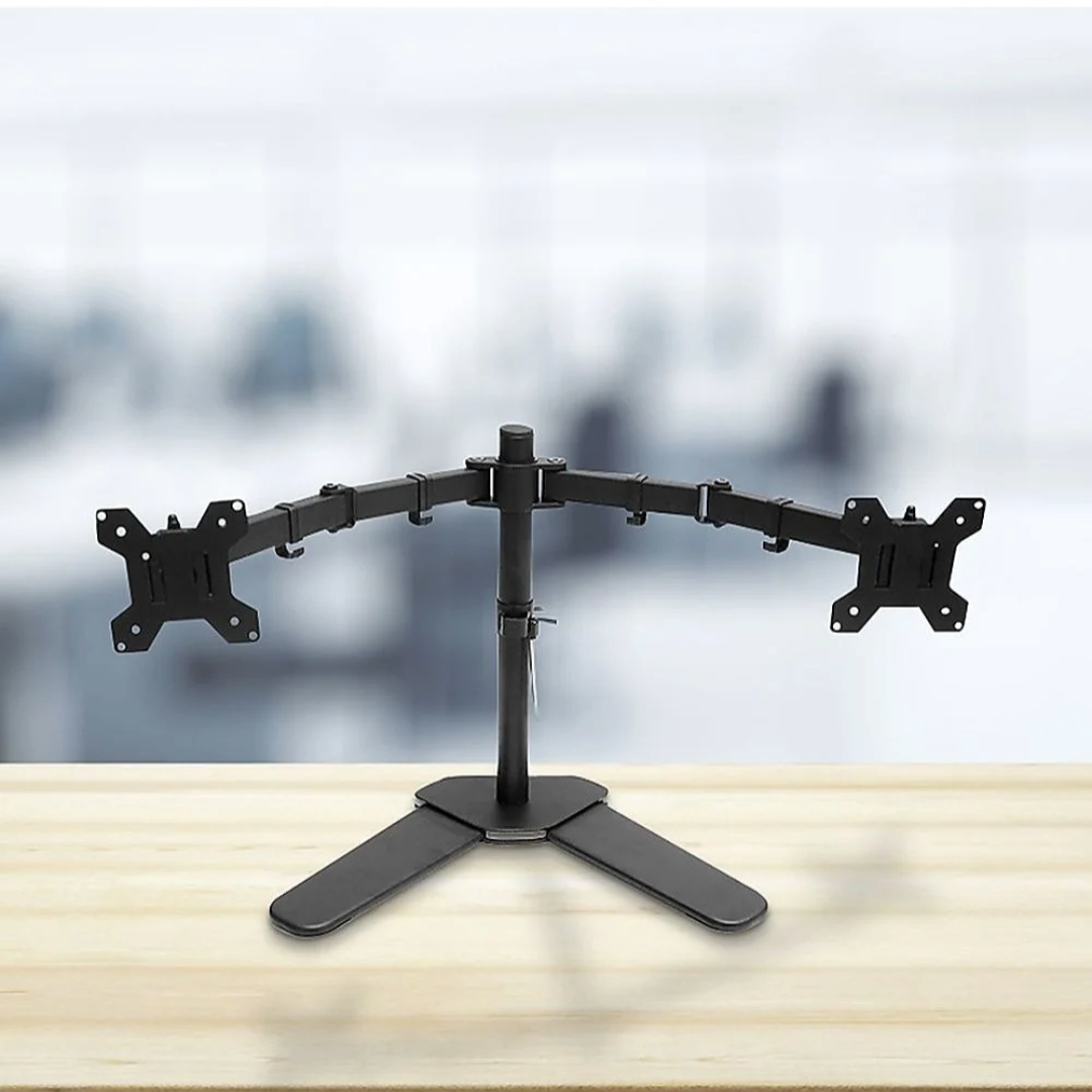 Articulating Freestanding Dual Monitor Mount for 13" to 27" Monitors